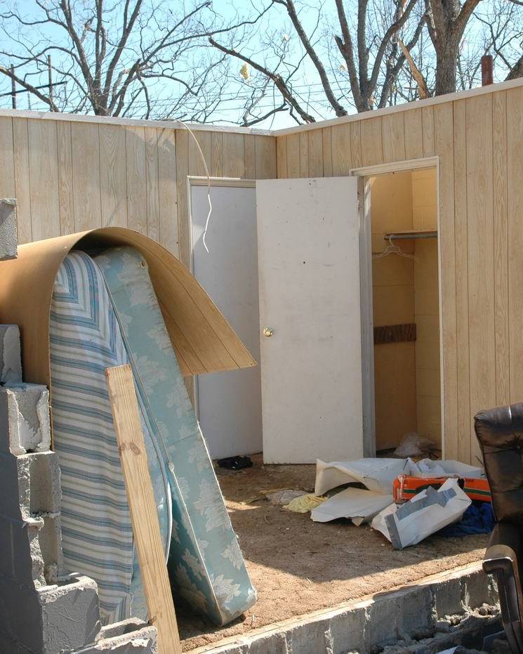 House torn apart by a tornado in Americus, Georgia